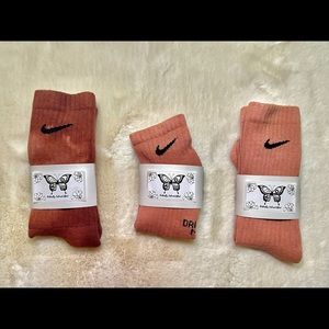 Hand made tye dye Nike socks